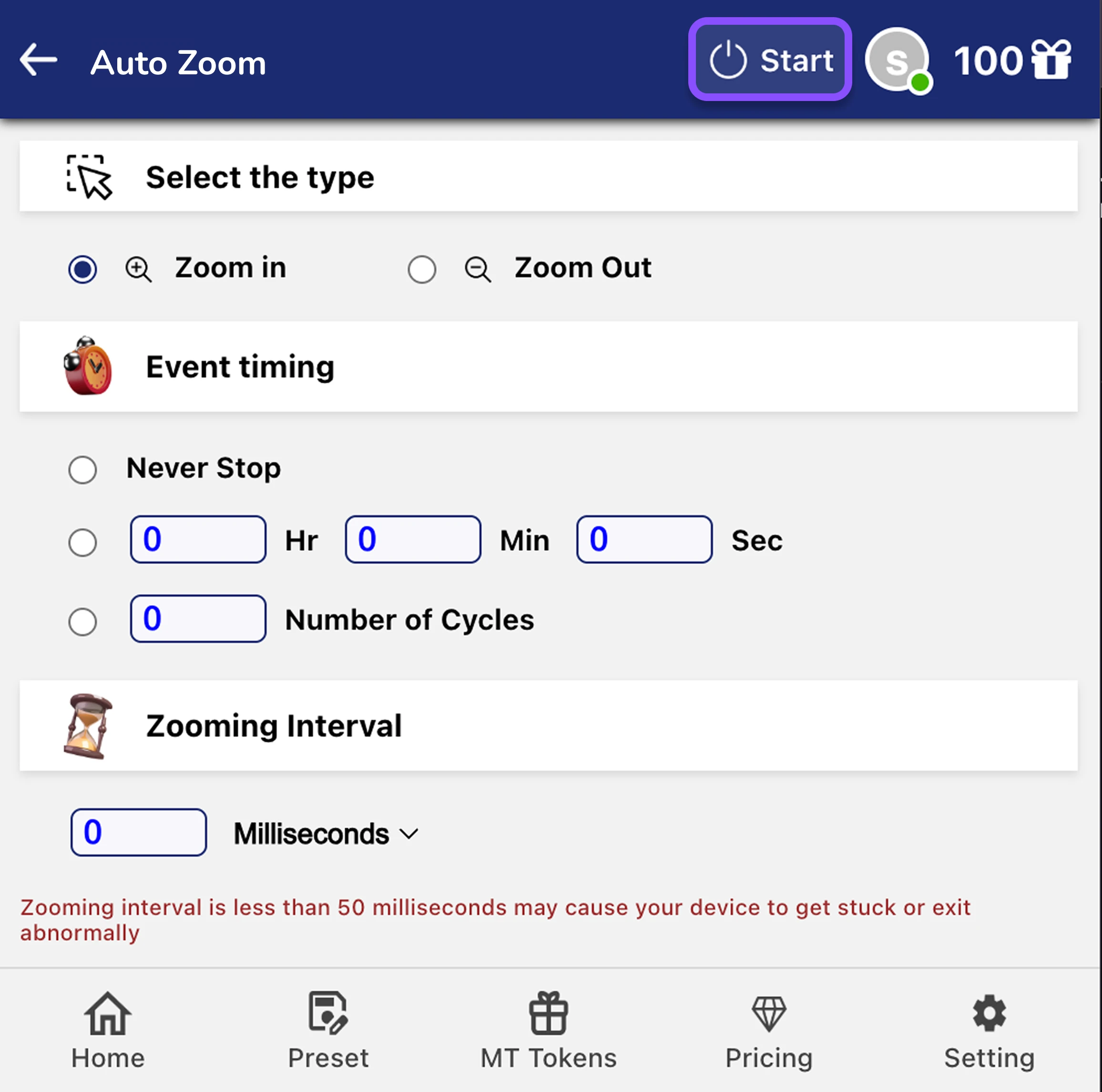 Step 4: Click on START